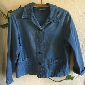 Vintage Indigo Dyed Button Up cotton shirt/jacket